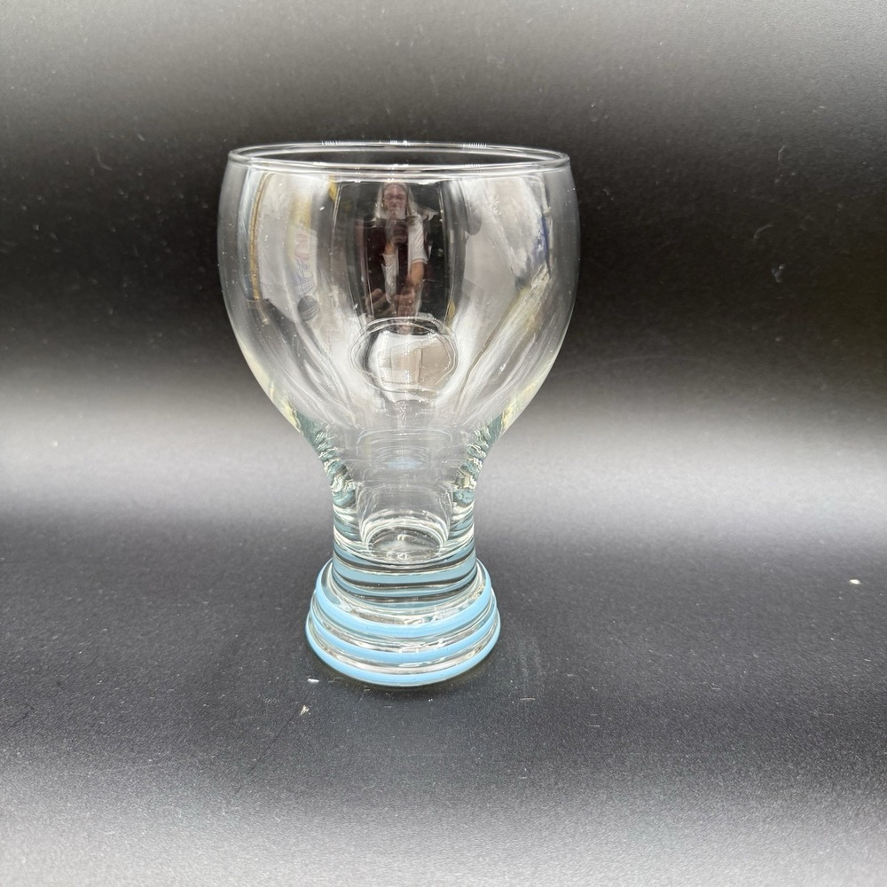 Vintage Fiesta By Homer Laughlin Glass Goblet Powder Blue 16 Oz EUC